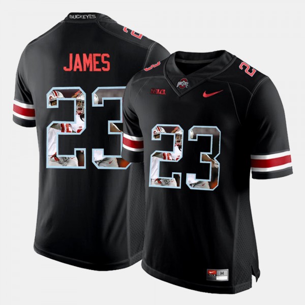 Ohio State Buckeyes LeBron James Men's #23 Black Pictorial Fashion College Football Jersey 2404MGXG2